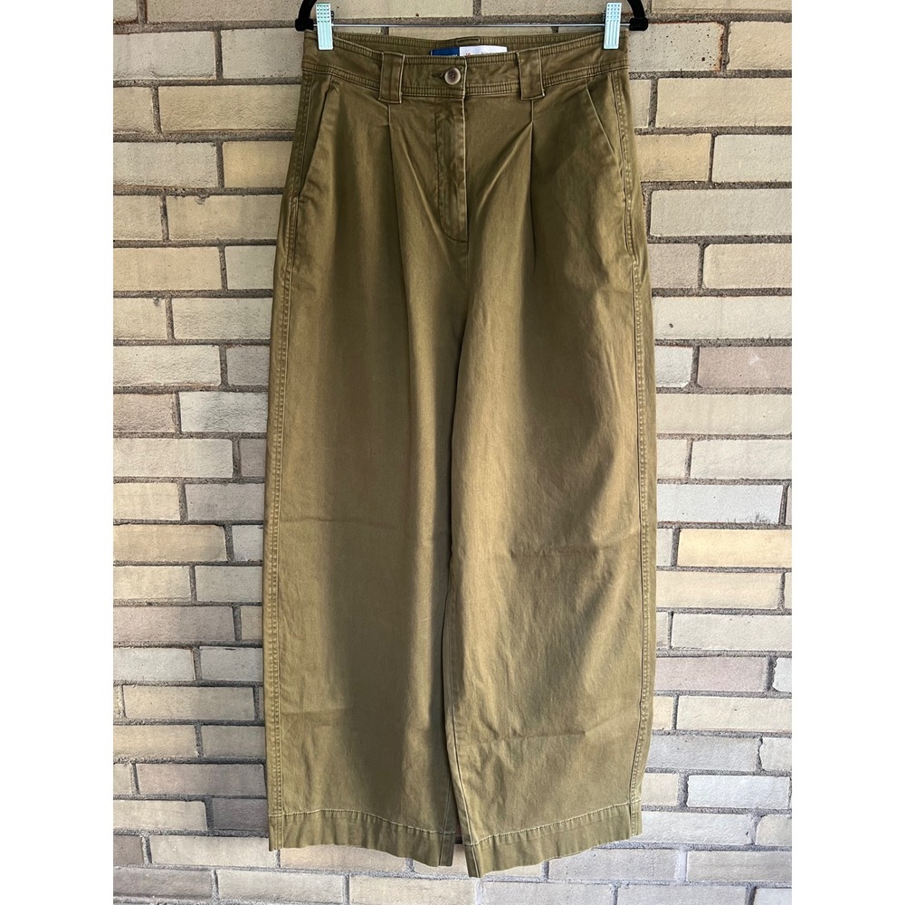 Old Navy Extra High-Rise Wide Leg Pleated Pants Olive Green Brown Size 10 Tall